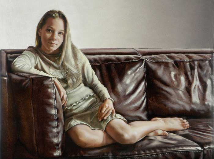 Portret van Chloë Blok - 50x50 - tempera op paneel - 2004